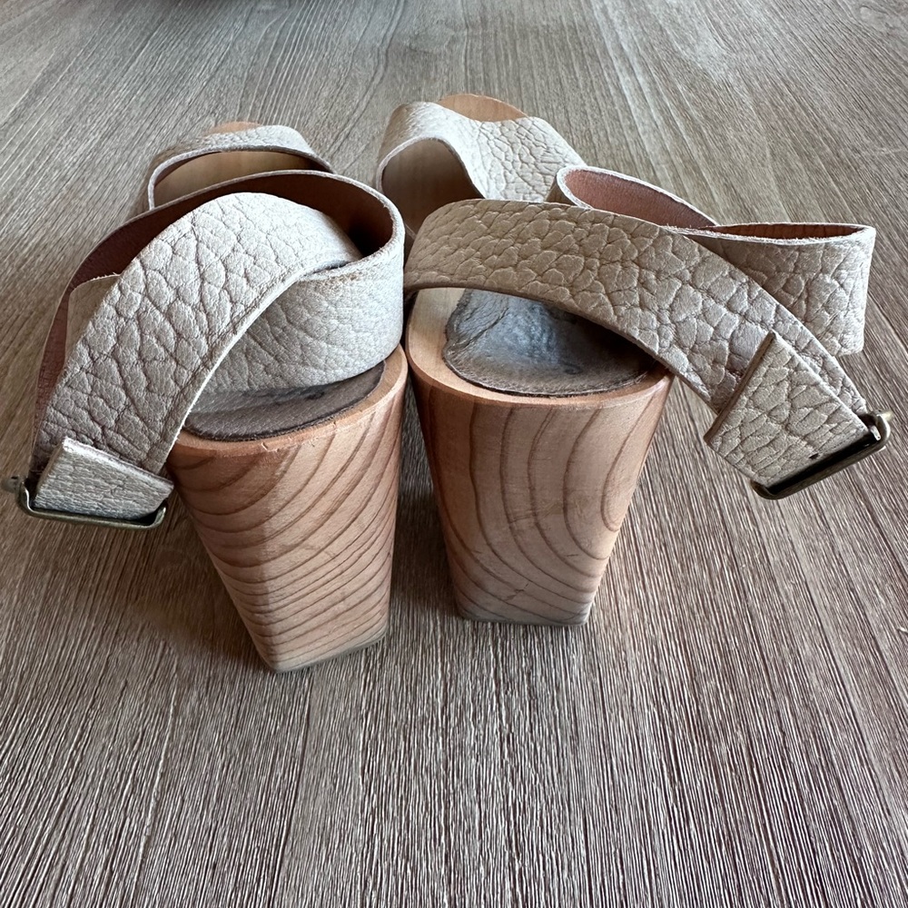 Free People Pasadena Wooden Platform Clog Sandals Womens 10 / EU 41 EUC - Picture 6 of 12
